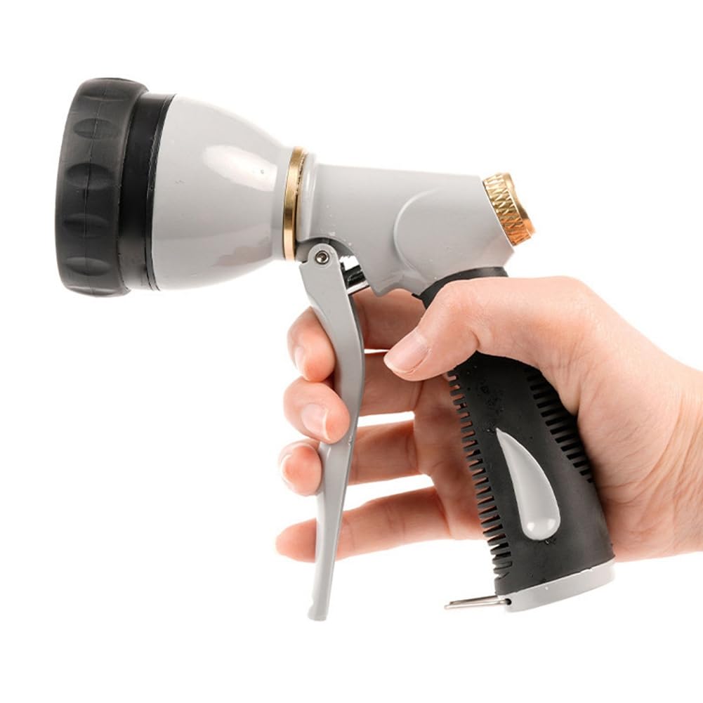 Osmond Garden Hose Nozzle Sprayer Heavy Duty, 100% Metal Water Hose Nozzle with 8 Patterns, High Pressure Hose Easy to Use