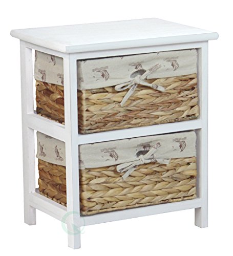 Review Vintiquewise(TM) Nightstand Cabinet Chest with 2 Basket Drawer
