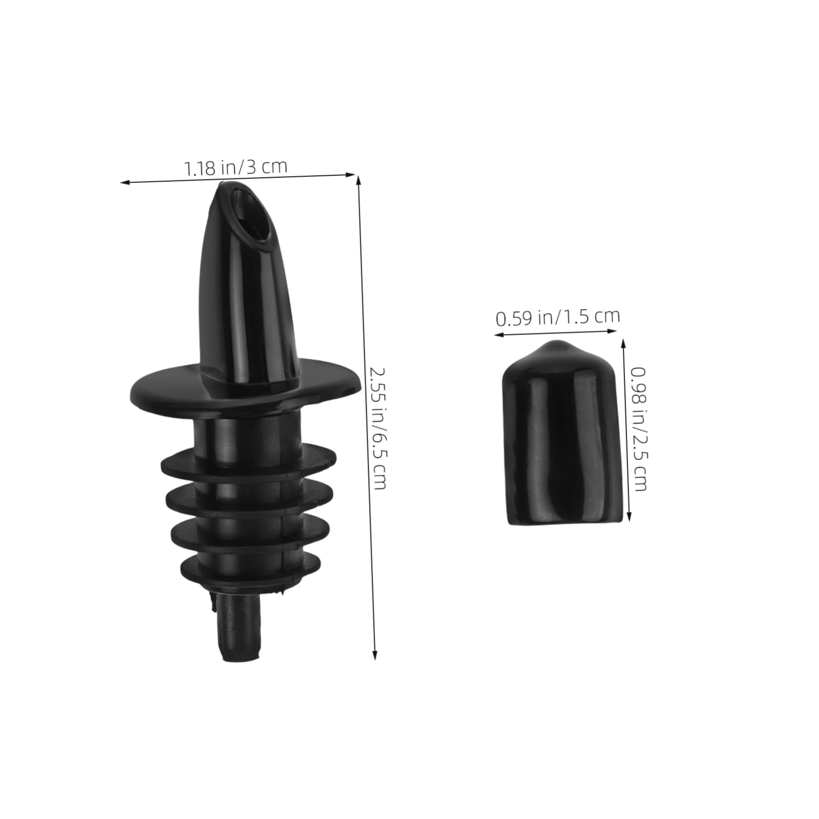 SOLUSTRE 36-pack Plastic Oil Nozzle Reusable Wine Bottle Pourer Spouts Black for Vinegar Oil Sauce