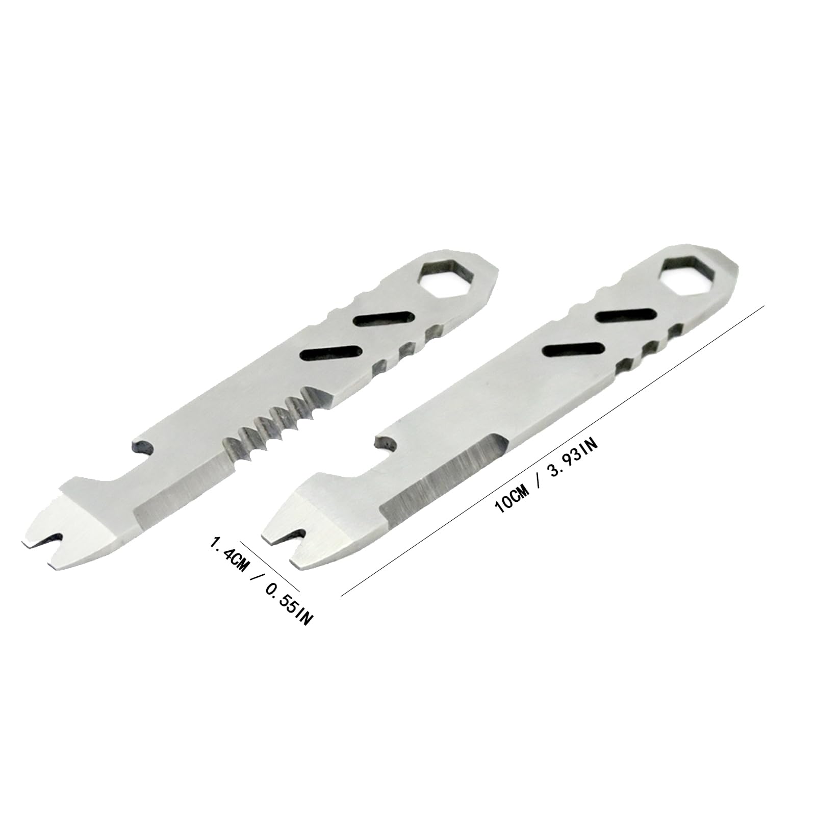2 PCS Stainless Steel EDC Pry Bar - Everyday Carry Multi-Tool With Bottle Opener & Screwdriver