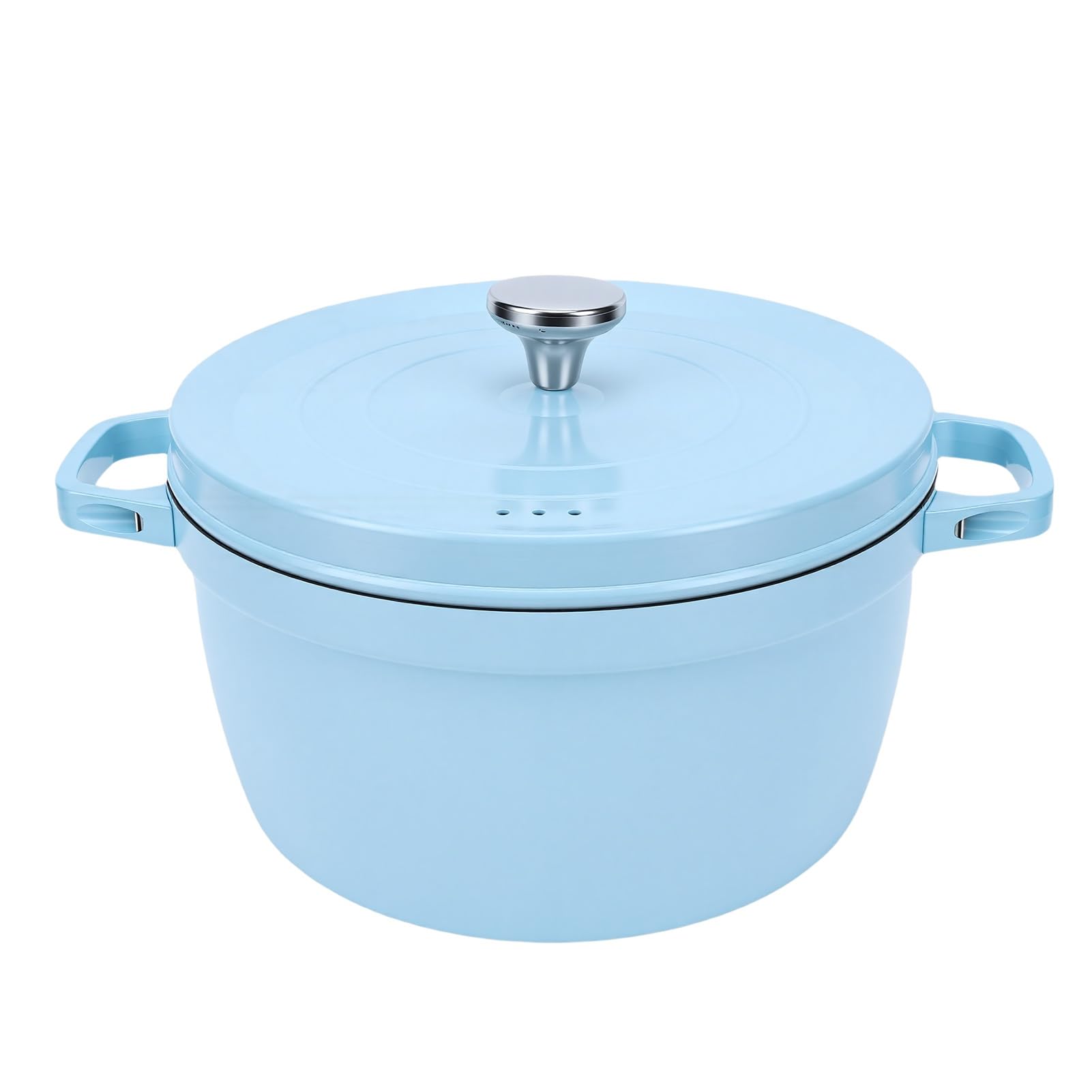 Olla de Hierro Fundido Esmaltado, Cacerola Redonda con Tapa,