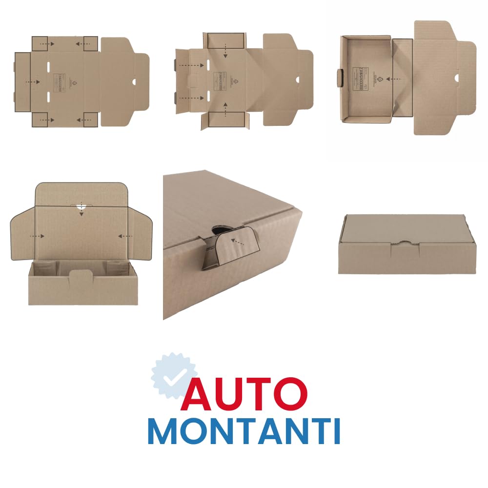 Scatole Trasloco Fustellate Piatte 36x26x10 20 Pz Doppio Strato Cartone Resistenti