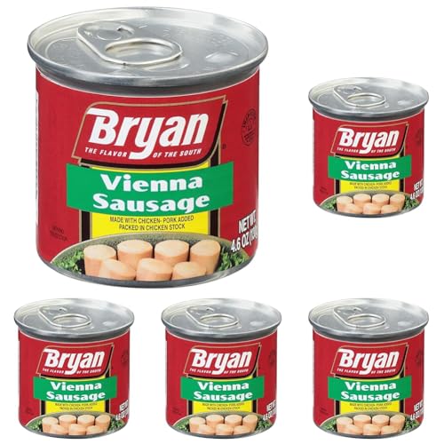 BRYAN Vienna Sausage, 4.6 Ounce Pull-Top Can (Pack of 5)