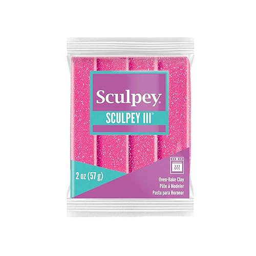 sculpey sparkly pink x 1
