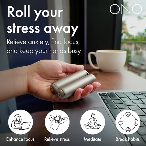 Image of ONO Roller - Handheld Fidget Toy for Adults | Help Relieve Stress, Anxiety, Tension | Promotes Focus, Clarity | Compact, Portable Design (Titanium, Junior Size - Titanium)