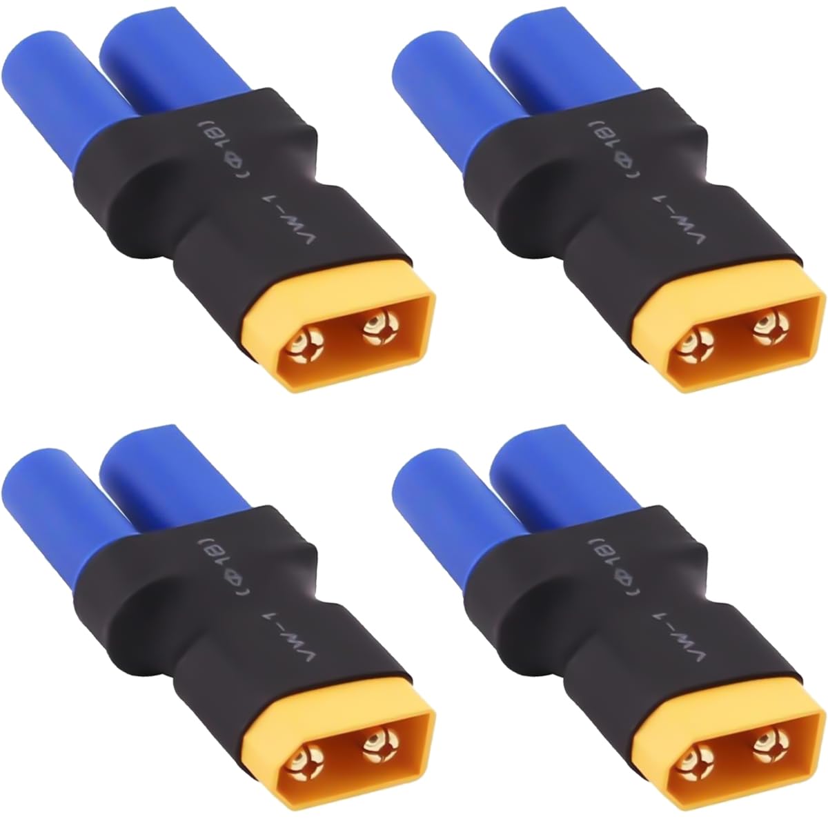 EatPitaya XT60 Male to EC5 Female Plug Connector, XT60 to EC5 Male Female Adapter, Wireless Power Converter Plug for RC Lipo,FPV Drone,Model Car Aircraft Battery - 4pcs