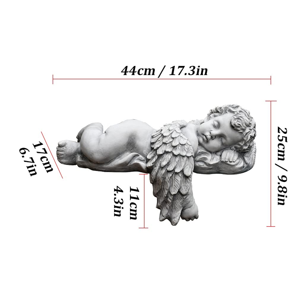 Kartka z życzeniami Outdoor Garden Angel Sculpture Decoration Courtyard Sleeping Posture Art Decor, używana na tarasie trawnik balkon dekoracja ozdoby świąteczne karta