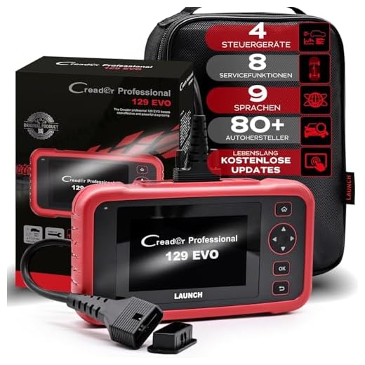 LAUNCH Europe CRP 129 EVO OBD2 Diagnosegerät Auto Auslesegerät Kfz-Diagnose EOBD Tester 4 Systemen Motor, ABS, SRS, Automatik Getriebe + 8 Service Funktionen mit Touchscreen WiFi kostenlose Update