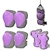 LANOVAGEAR Knieschoner Kinder Protektoren Knieschützer Set 2-8 Jahre Ellbogenschützer, Knieschützer und Handgelenkschützer 6 in 1 für Inliner, Radfahren, Skateboards, Roller (lila, S)