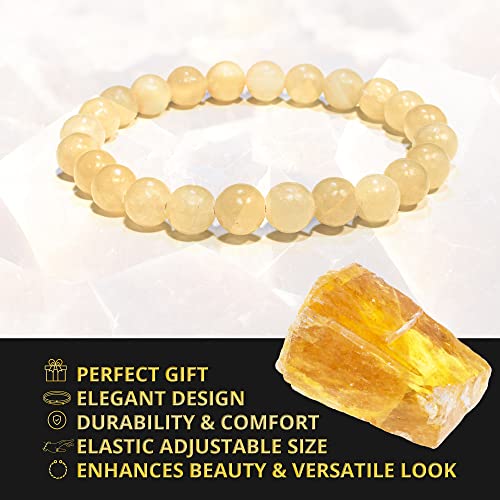 Image of ANAYA AGATE Healing Crystal Bracelet for Women and Men - 8mm Round Beaded Bracelet for Men and Women - Unisex Stretchy Gemstone Bracelet for Healing and Protection