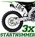 HR-WERBEDESIGN 3X Startnummer Wunschnummer Motorrad Motocross Aufkleber ATV MX Enduro Boot di