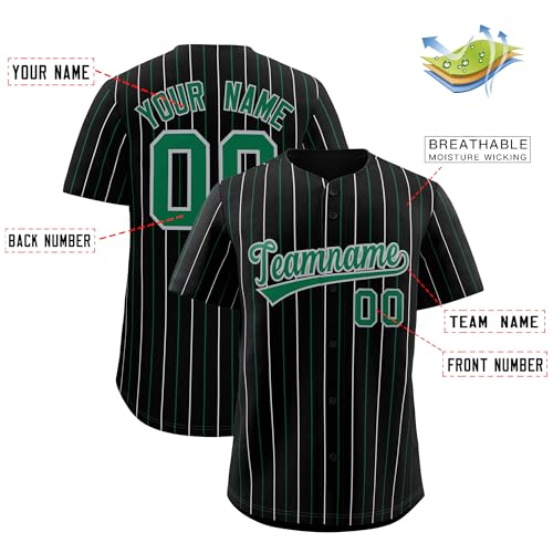 KXK Custom Pinstripe Baseball Jersey for Men Women Youth- Button Down Shirt Personalized Stitched Name Number Logo miniatura 2
