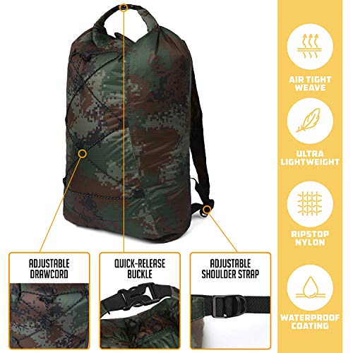Saco Seco, Romacci Mochila ultraleve dobrável impermeável seca para esportes ao ar livre, camping na