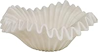 Braxio 12-Inch White Resin Ruffle Decorative Bowl - Art Deco Centerpiece for Dining Table, Entryway Key Holder, Modern Fruit Display