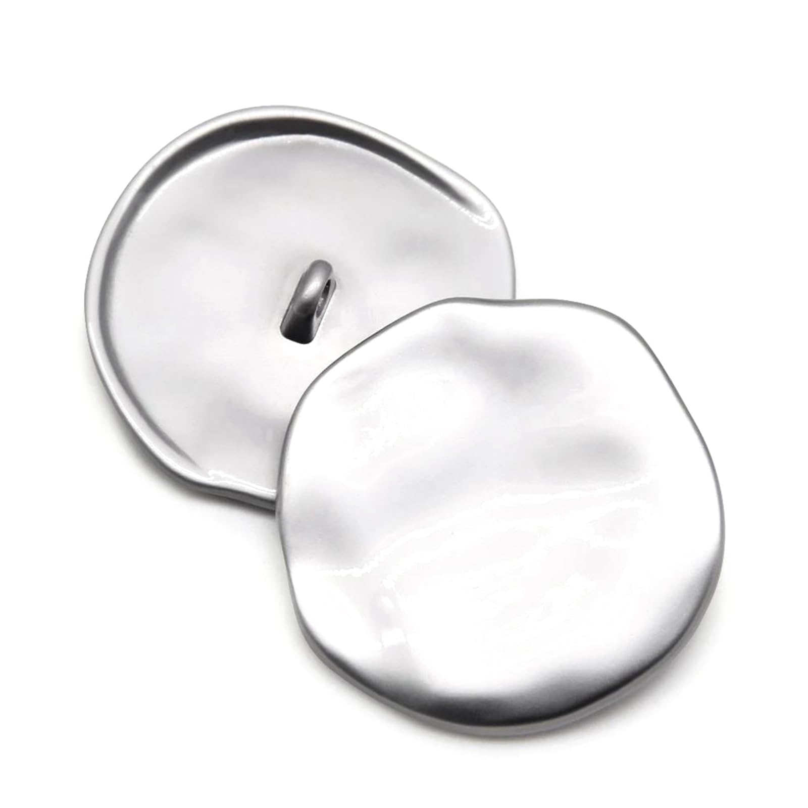 10Pcs 21/25/30mm Irregular Gold Buttons for Shirt,B Matt Silver,30mm