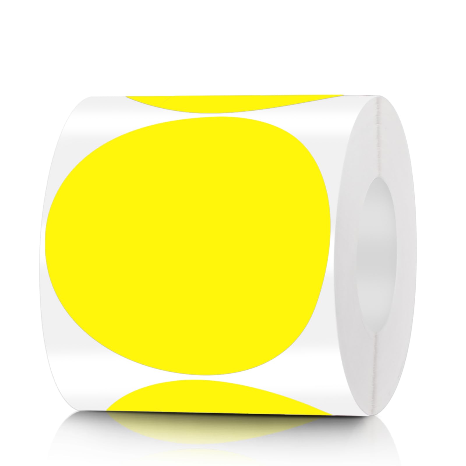 Paquete de 500 etiquetas adhesivas redondas con código de color (3 pulgadas, amarillo)