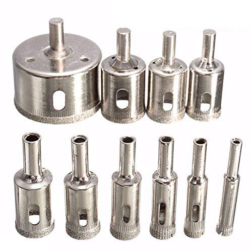 Generic 10Pcs 8-50Mm Diamond Drill Bits Set Tool Hole Saw Cutter For Glass Marble Granite (B01MY1EB8C) Amazon Price History, Amazon Price Tracker