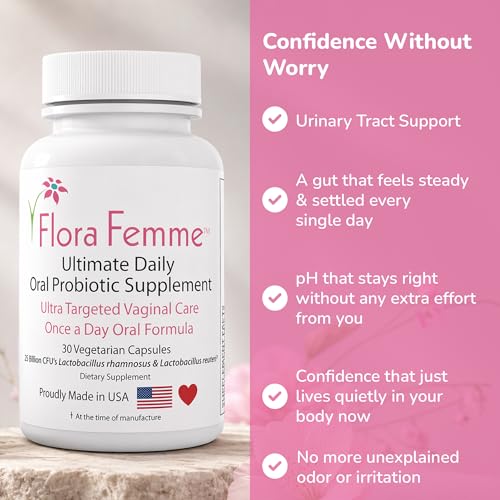 Image of Vaginal Probiotic Oral Capsules for Women | 25 Billion CFU's Lactobacillus Reuteri & Rhamnosus | Helps pH Balance & Vaginal Microbiome Health | Non-GMO, Vegan, USA