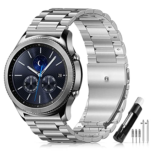 Gofl 22mm Correa para Samsung Galaxy Watch 3 45mm,Metal Pulsera de Repuesto de Acero Inoxidable para Samsung Galaxy Watch 46mm   Band de Reloj per Samsung Gear S3 Classic/Frontier/Huawei GT 46mm