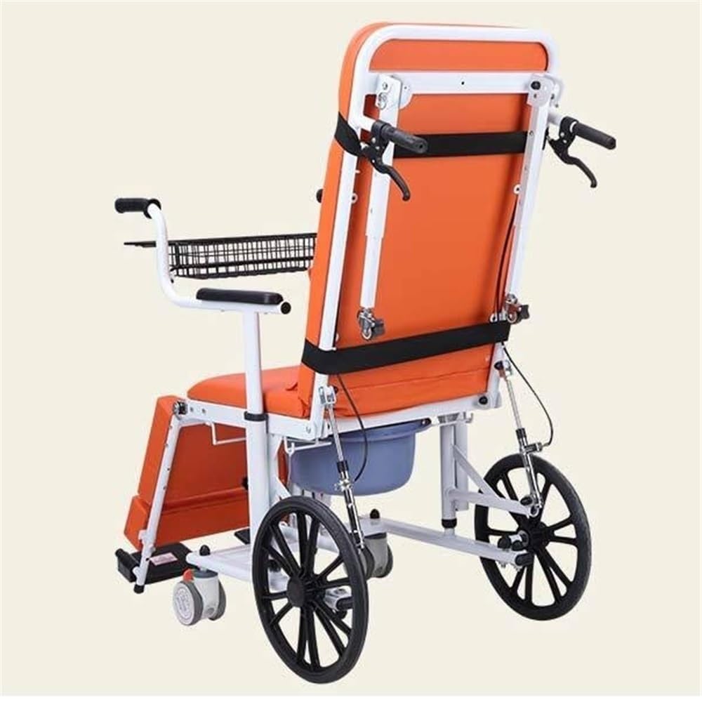 chodzik rollator Łóżko dla osób niepełnosprawnych, łóżko wielofunkcyjne, do użytku wewnątrz i na zewnątrz, z funkcją pchania i leżenia, regulowane do podnoszenia Chodziki dla seniorów(Grijs)