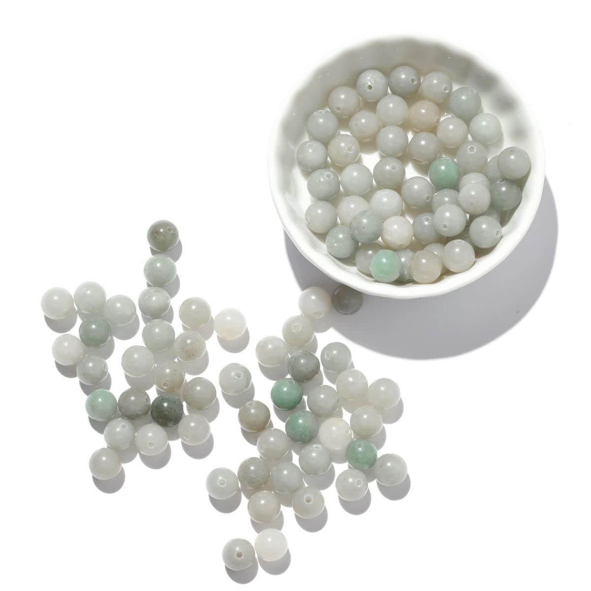 6mm 100pcs Green Jade Natural Stone Beads Gemstone Round Spacer Loose Beads for Jewelry Making DIY Bracelet Semi Precious Beads โ image 1