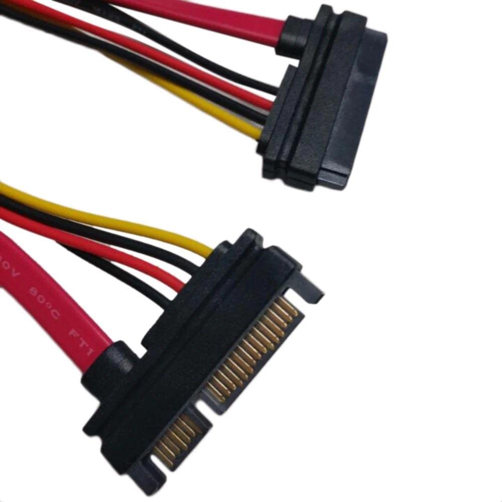 Alfais Al-4617 SATA Power Uzatma Kablosu 15+7 Pin (Erkek - Dişi), Siyah