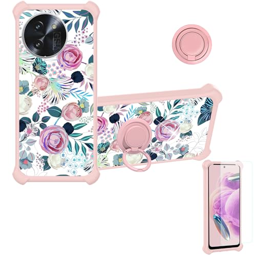 Case Compatible for Doogee Note59 Pro+ Plus Phone Case Cover [with 1* Tempered Glass Screen Protector][Hard PC + Soft Silicone][