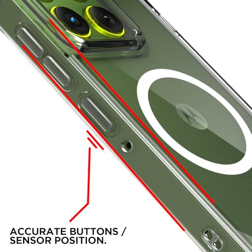 Image of Amazon Basics Back Cover for Motorola Moto Edge 70 5G Mag-Safe Shockproof PC + TPU Protective Case Magnetic Support Bumper Case (Transparent Mag-Safe)