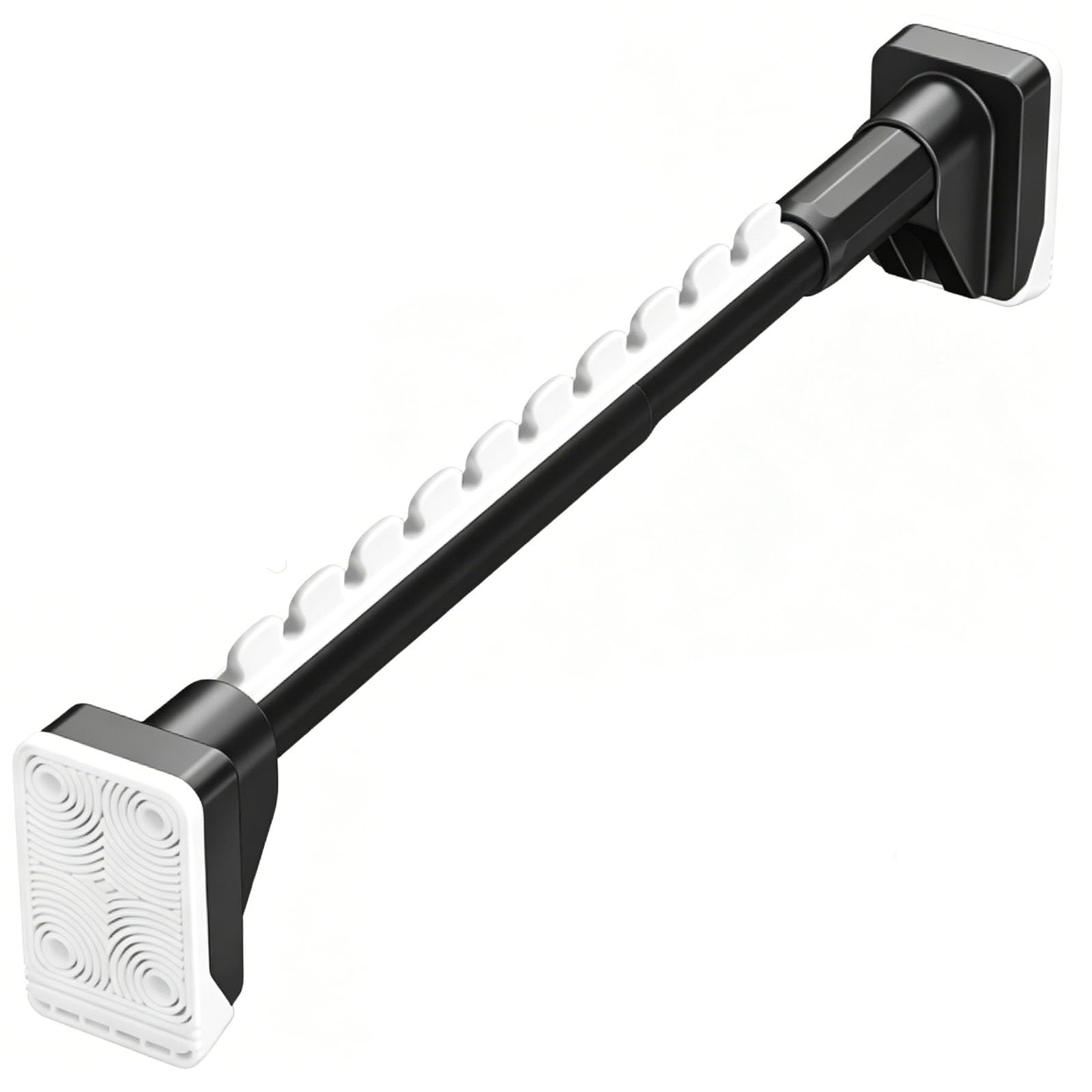 Tension Shower Curtain Rod, Closet Rods for Hanging Clothes, Non Slip No Drill Spring Curtain Rod for Bathroom Kitchen Living Room(Black,230-310cm/91-122in)