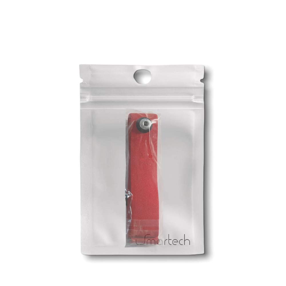 1neiSmartech Fascia Elastica Regolabile Per Cardio Frequenzimetro Garmin Polare Wahoo Bryton Cinturino In Tessuto Premium In Nylon E Spandex Con Attacco Sensori Distanza 45mm (Rosso)
