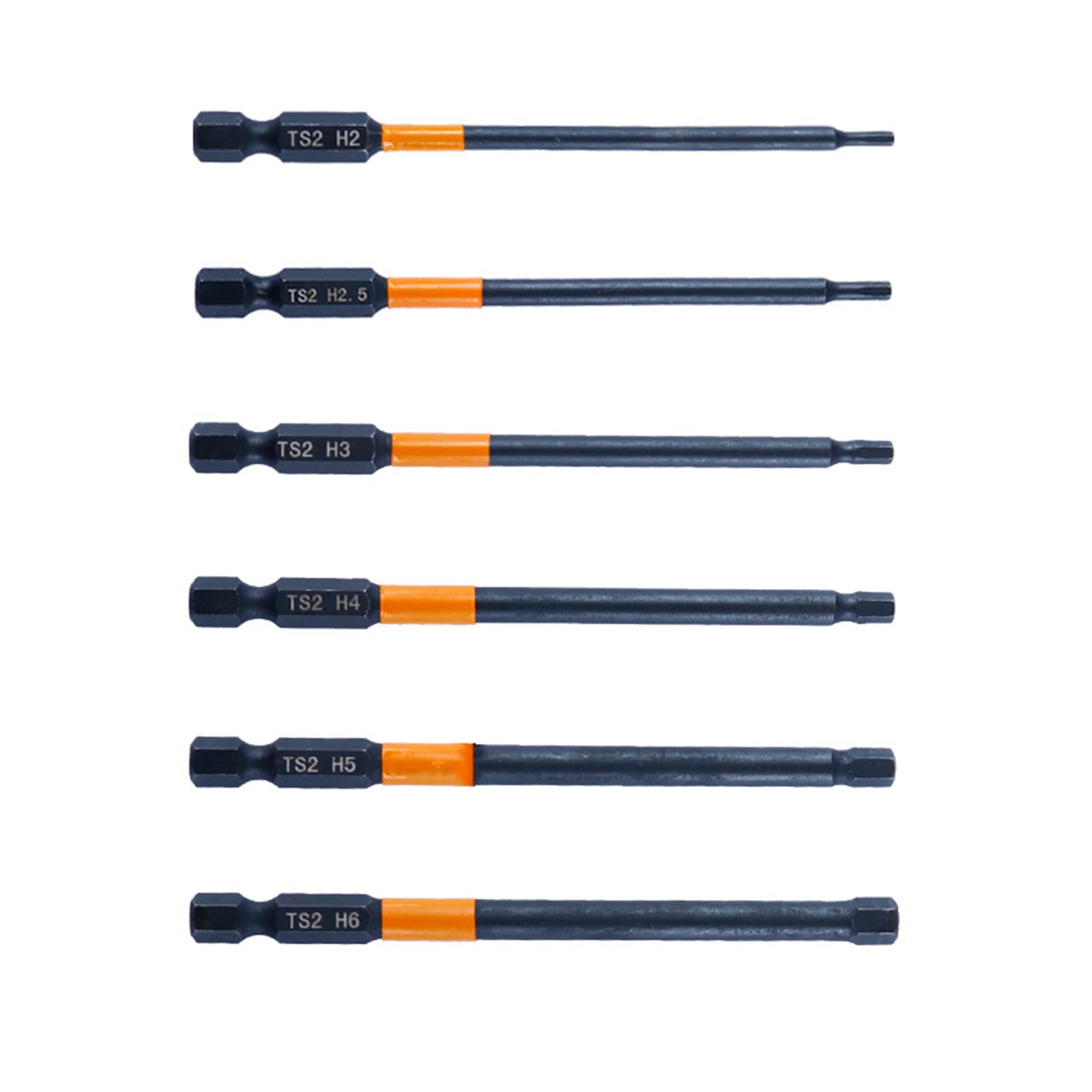 Woedpez 100Mm Six Piece Set Hexagonal Allen Wrench Drill Bit Set Allen Screwdriver Screwdriver Set 1/4" Maintenance Tool Multiple Size