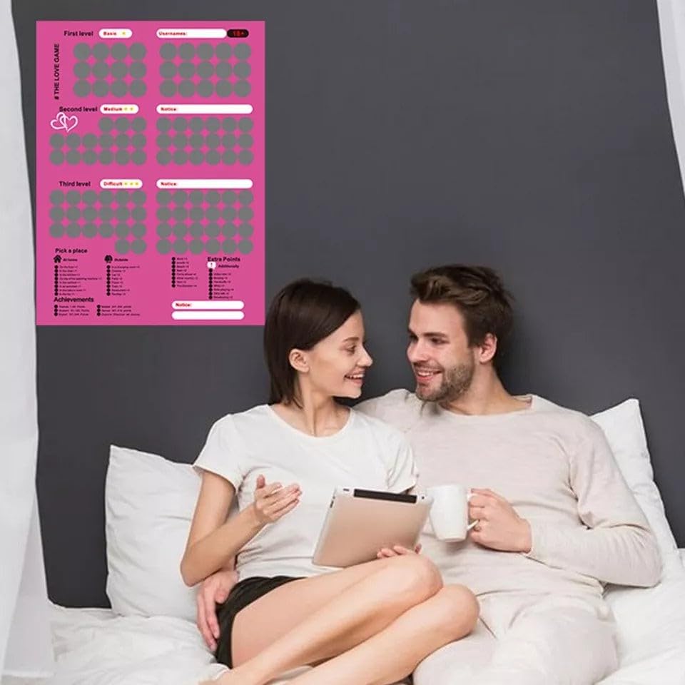 Image of O PTIFINE Adults Romantic Couples Gift Scratch Off Poster 169 Love Tasks - Positions & Conversations & Date Night Ideas