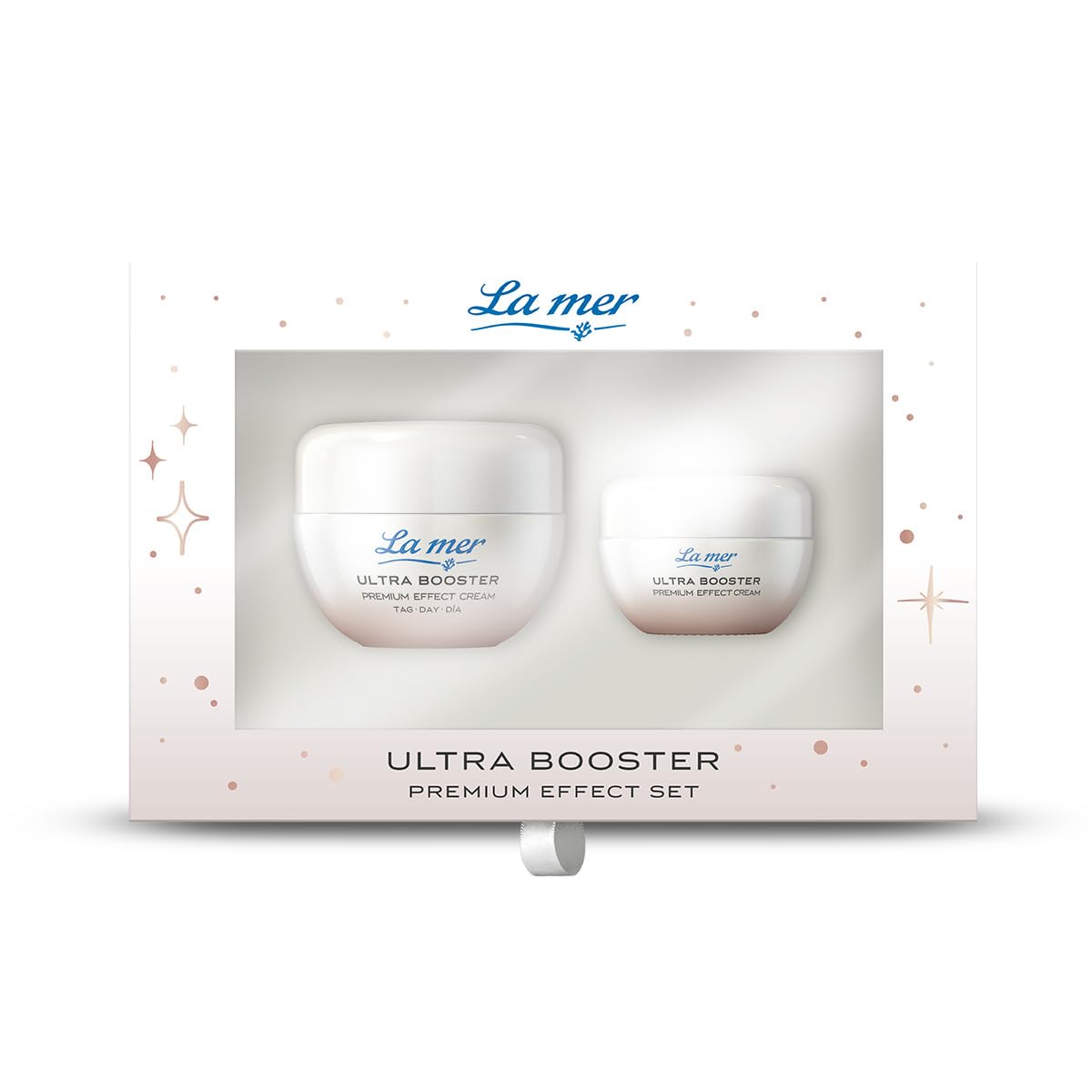 La mer Ultra Booster Premium Effect Set | Tagescreme 50 ml | Nachtcreme 15 ml | Spendet Feuchtigkeit | Meeresschlick & Algen-Extrakten | Regeneriert