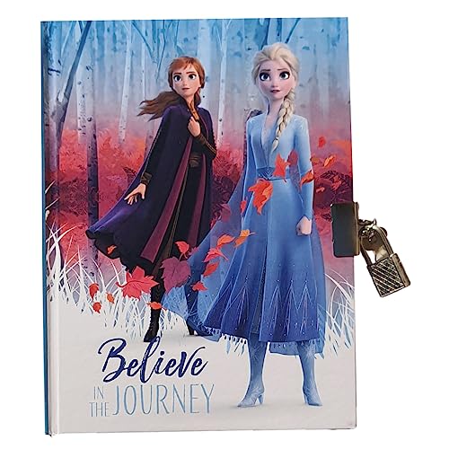 Diario Segreto Frozen II, Disney, diario con Lucchetto, Chiavi, Block Notes per Bambini