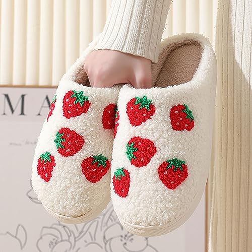 Cute Cat Slippers Strawberry Cherry Mushroom Slippers Evil Eye Blue Eye Slippers Smile Face Women's Men's Household Shoes Memory Foam Fluffy Couple Slippers Cloud Slip On Slippers 6