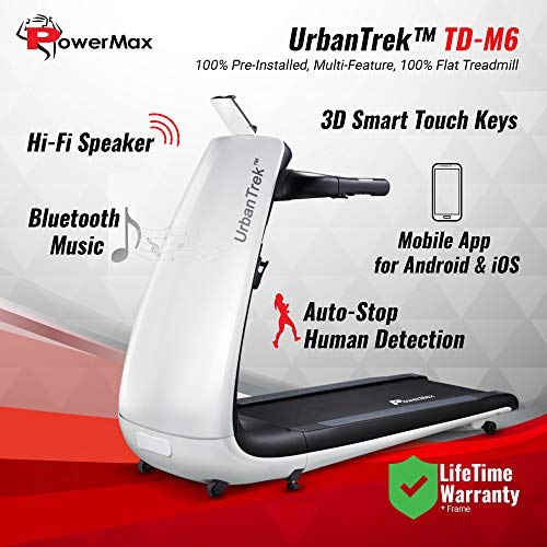 Image of POWERMAX Urbantrek TD-M3 (2.0HP) Pre-Installed motorised Treadmill with Bluetooth Music Function and Mobile App for Android and iOS