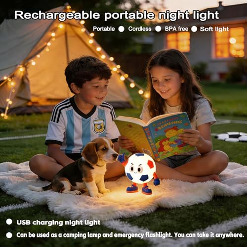 Lámpara de mesa fútbol para niños LED recargable USB-C miniatura 6