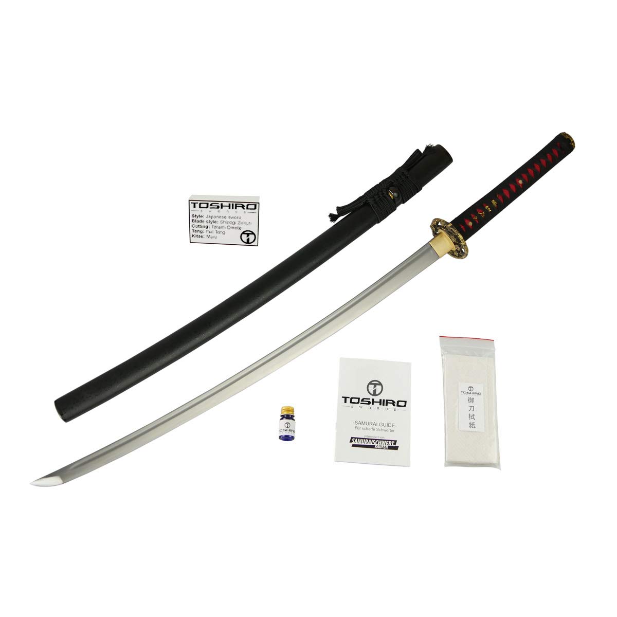 Samuraischwert Sakura Ishime Katana Metall Klinge sehr scharf! | Hochwertiger Kohlenstoffstahl