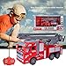 luminiu 4 Canales Camion Bomberos Juguetes,RC Camión de Bomberos Teledirigido Volante con...