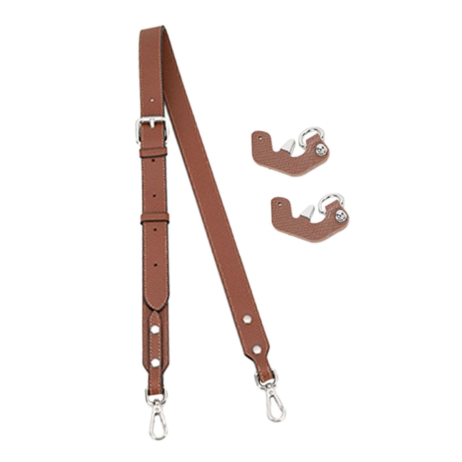 MERISHOPP Shoulder Strap Durable Purse Strap for Shoulder Handbags DIY Bag Accessories Brown Silver Buckle 2