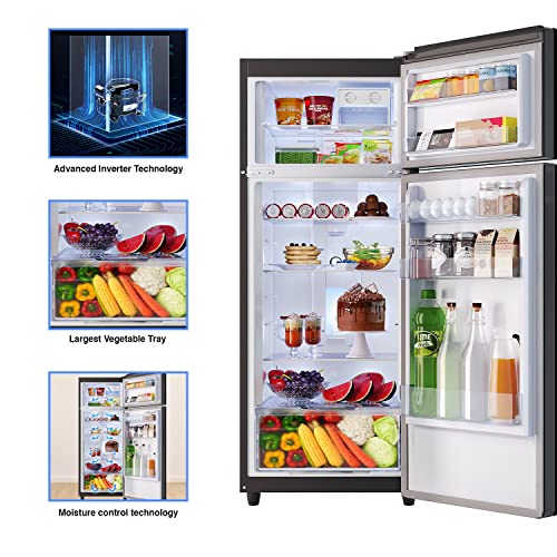 Image of Godrej 265 L 2 Star Nano Shield Technology With 30 Days Farm Freshness Inverter Frost Free Double Door Refrigerator Appliance(RT EONCRYSTAL 280B 25 RCIM OB, Onyx Black)