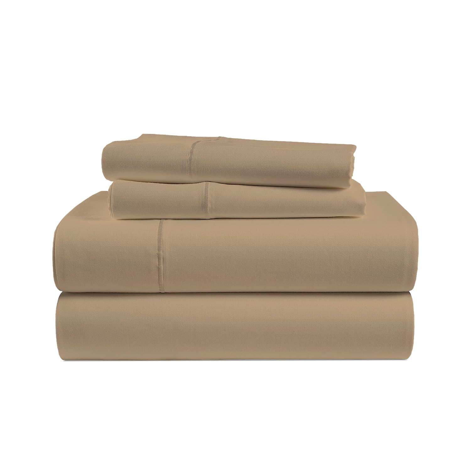 EGYLIN 3 Piece Bedding Bottom Sheet Sets -1 Fitted Sheet - 2 Pillowcases- 800 Tc - Deep Pocket Up to 8 Inch Mattress - Long Staple Egyptian Cotton - Extra Soft Cooling Bed Sheets (Double- Taupe)
