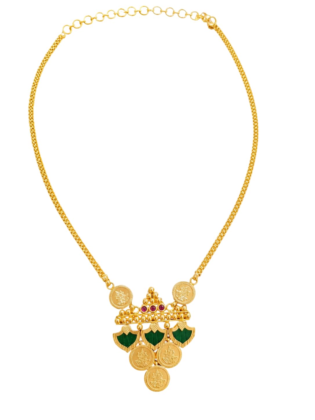 Micro Polish Palakka Coin Pendant Mid Long Necklace-image-30