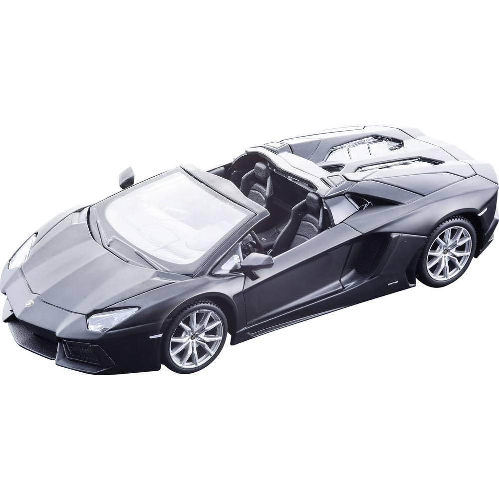 Maisto Lamborghini Aventador Roadster: Originalgetreues Modellauto 1:24, Türen und Kofferraum zum Öffnen, Fertigmodell, 20 cm, schwarz (531504M)
