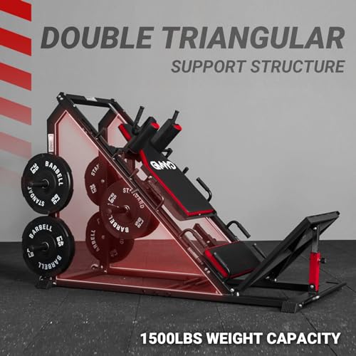 GMWD Leg Press Hack Squat Machine Combo, Leg Exercise Machine with Linear Bearing, Lower Body Special with Weight Storage for Quads, Hamstring, Glutes, Calves, Heavy Duty Home Gym Leg Day Equipment