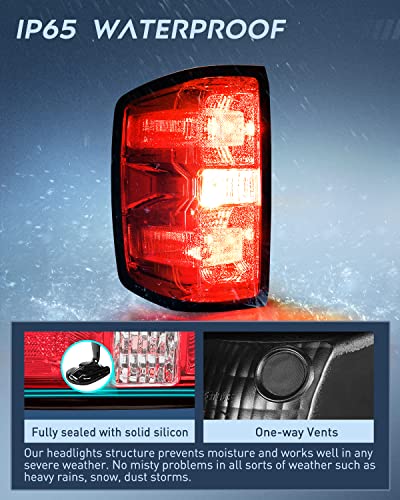 Image of Nilight Taillight Assembly for 2014 2015 2016 2017 2018 2019 Chevy Silverado 1500 2500HD 3500HD 2015-2019 GMC Sierra 3500HD 2019 Silverado 1500LD OE Style Rear Lamp Driver Side