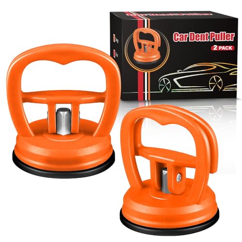 ALASMOYER Beulenzieher Auto, 2 StüCk Beulen Reparaturset Auto,FüR die Reparatur Von Autodellen, Glas, Bildschirm, Fliesen und Das Bewegen Von GegenstäNden(Orange)