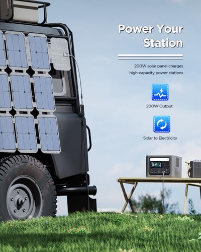 200W Portable Solar Panel, IP68 Waterproof Foldable Compact Solar Charger for Portable Power Station, Solar Panel for Camping RV Travel Outdoor Adventures - Image 4