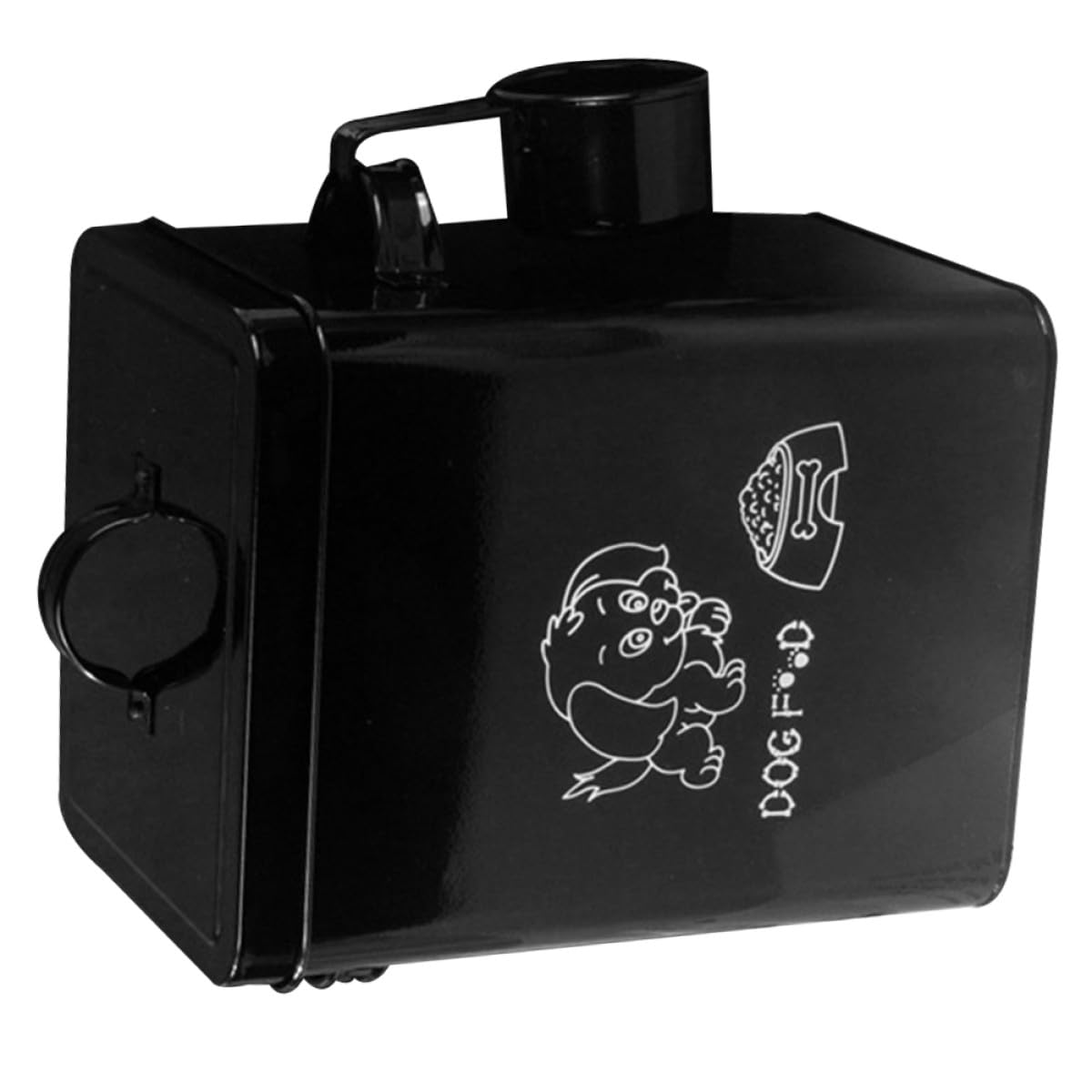 Contenedor de Comida para Perros de Metal Negro Tapa Hermética, Balde de Almacenamiento de Alimentos para Mascotas de Gran Capacidad, Resistente y Multifuncional para Uso