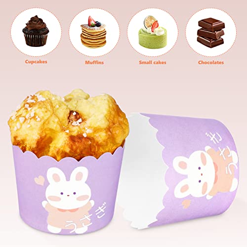 100Pcs Easter Cupcake Liners Easter Bunny Cupcake Wrappers Baking Cups Wraps Muffin Case Trays For Christmas Easter Birthday Party Supplies #TOP6